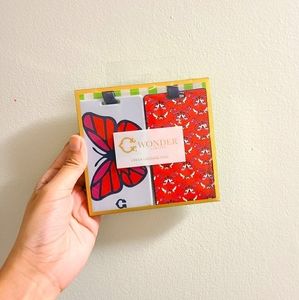 C WONDER 2 Pack Red Butterfly Luggage Tags